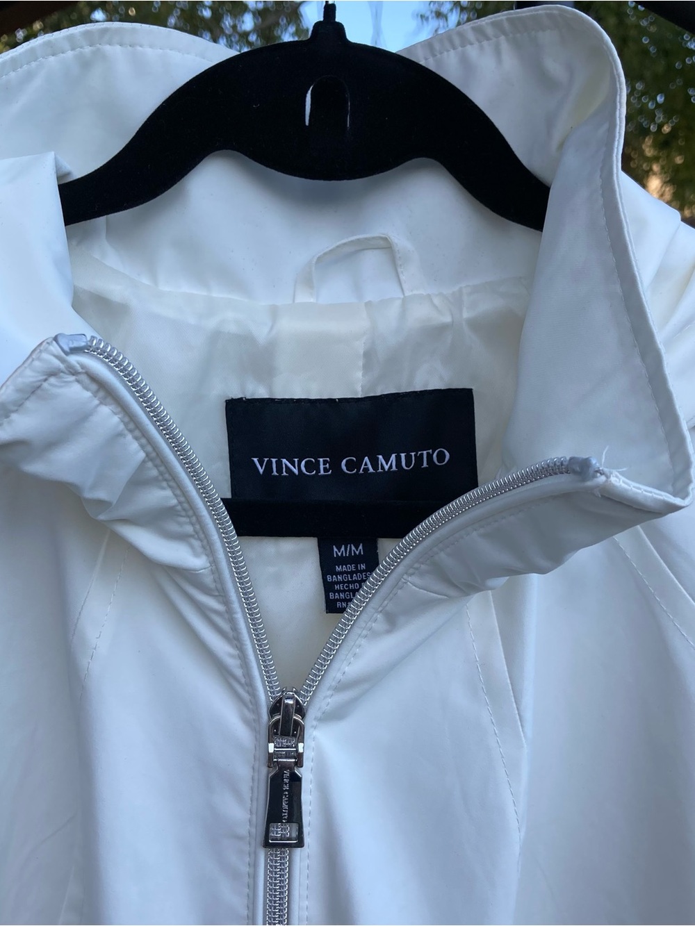 Vince Camuto White Hooded Utility Jacket Medium Lightweight Coastal Luxury - Picture 5 of 9